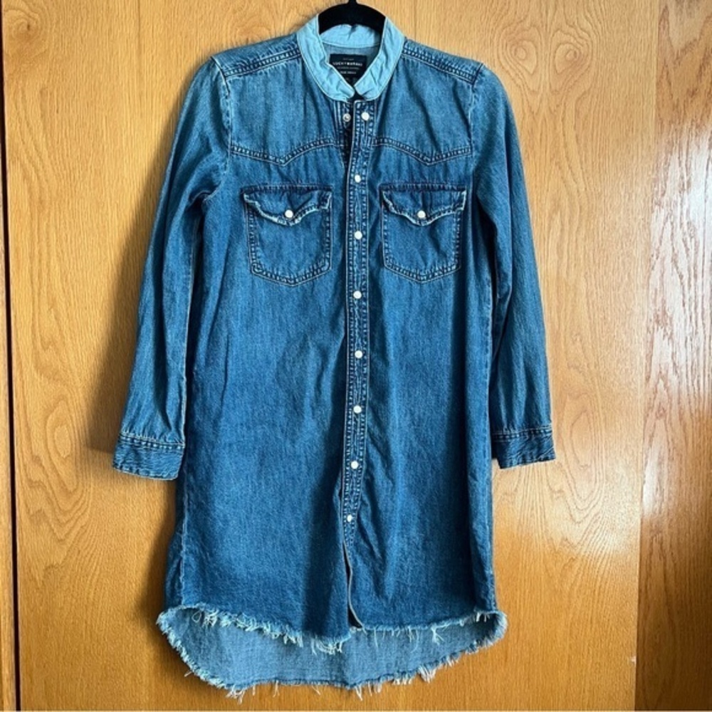 Lucky Brand size XS blue jean shirt dress